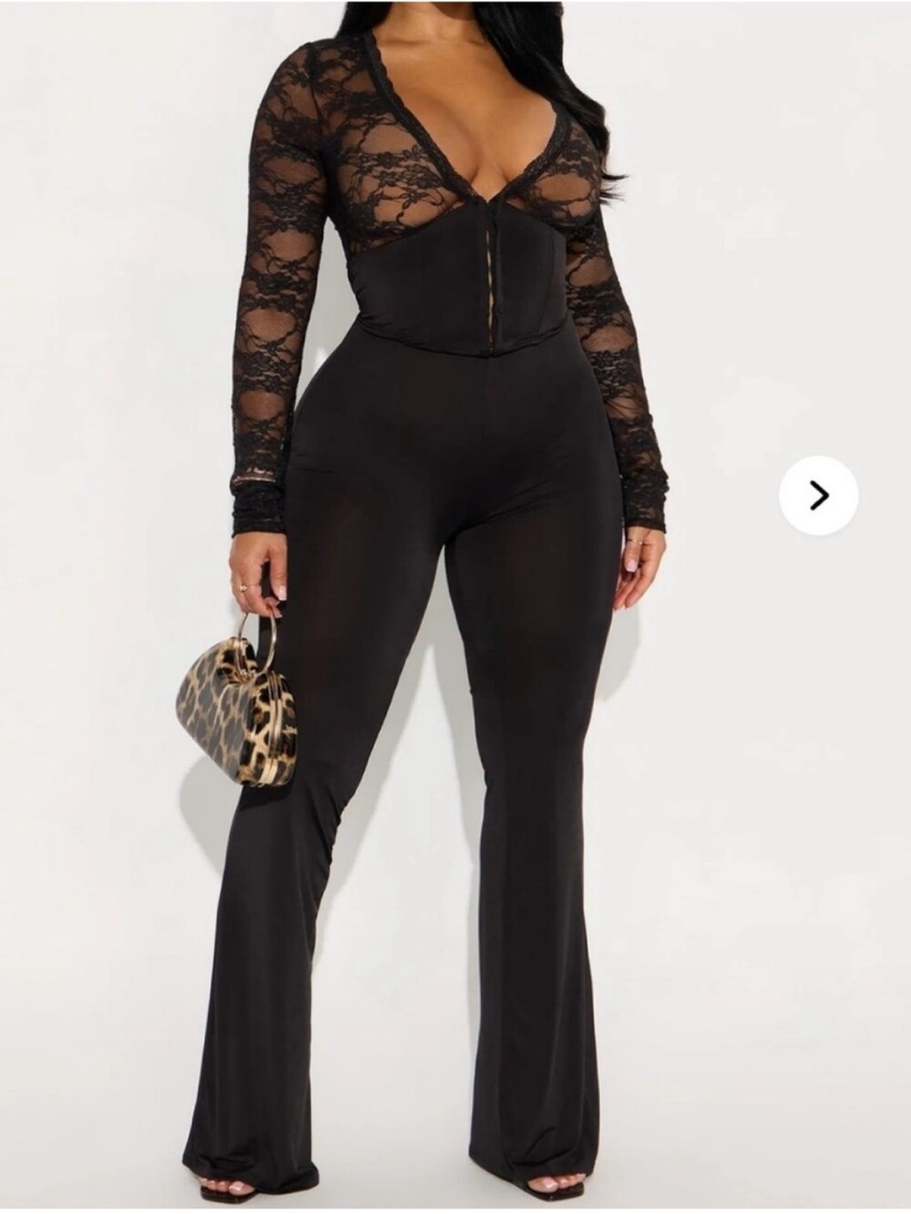 Sexy Black Lace Long Sleeve Romper Jumpsuit
